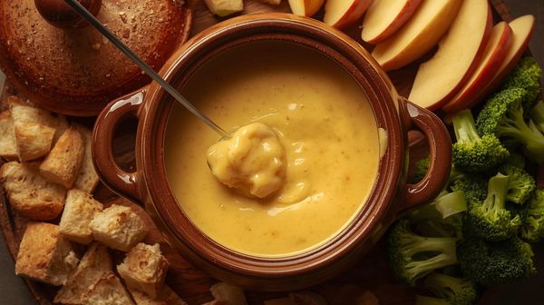 fondue savoyarde dans son pot de terre un plat qui rechauffe quand il fait très froid