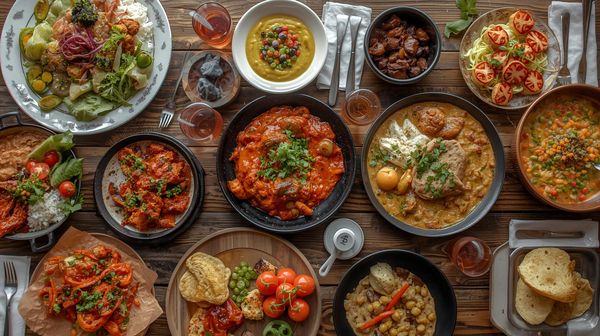 que des bons plats cuisinés sur la table pour un moment convivial