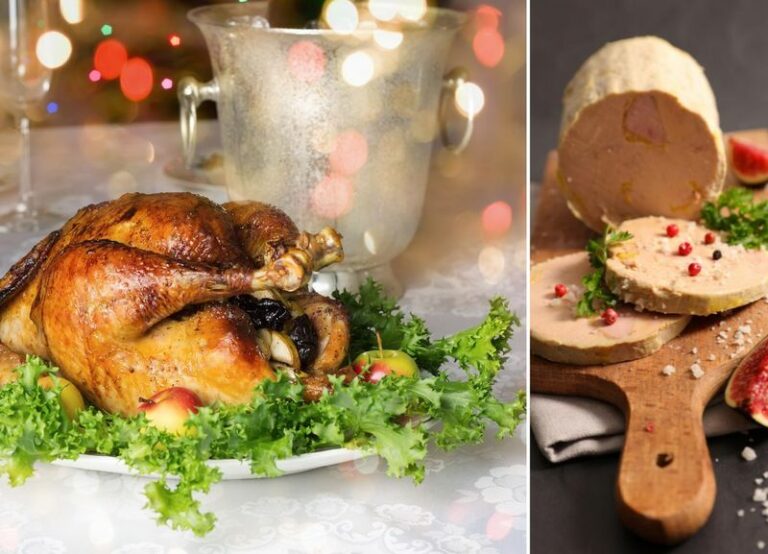 le chapon farci au foie gras pour le repas de noel et du jour de lan
