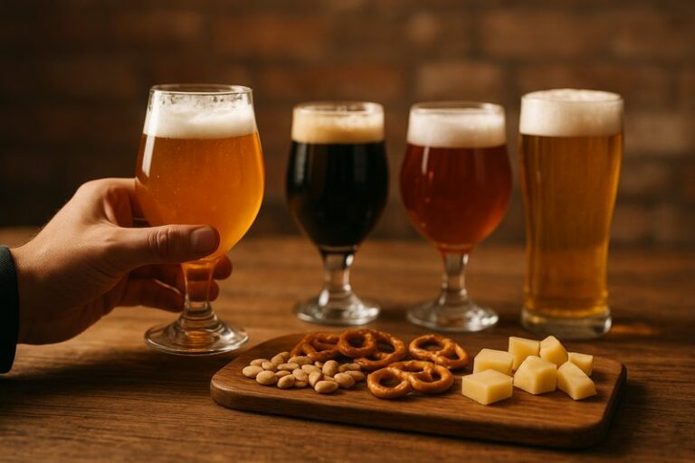 plusieurs bières sur la table d'un bar à l'apéro