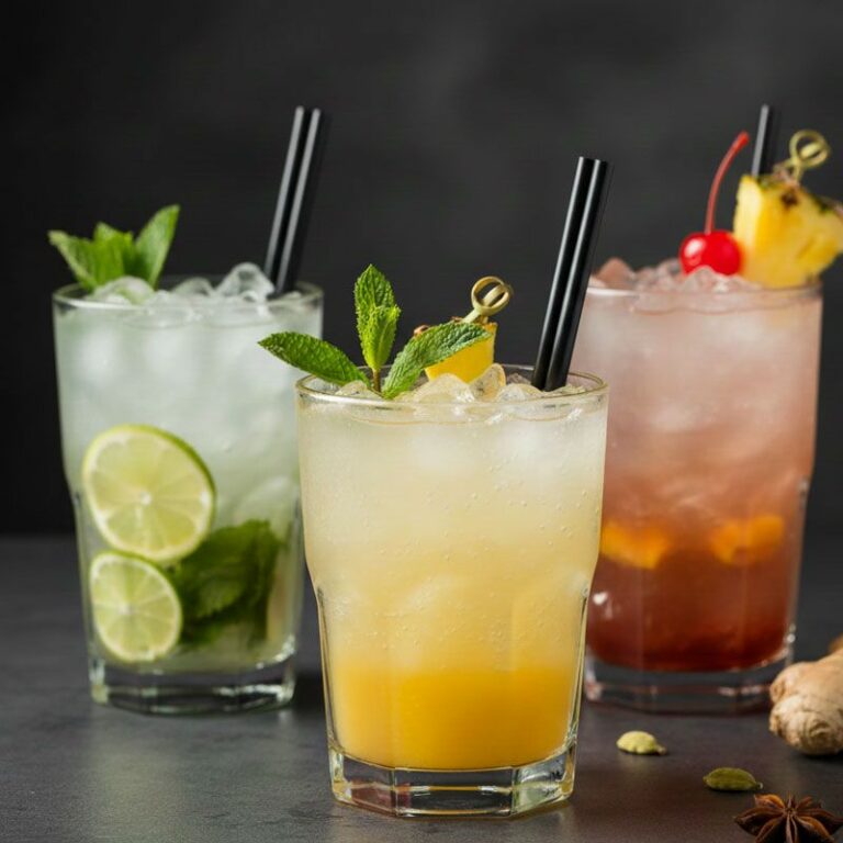 photo de 3 cocktails sans alcool delicieux