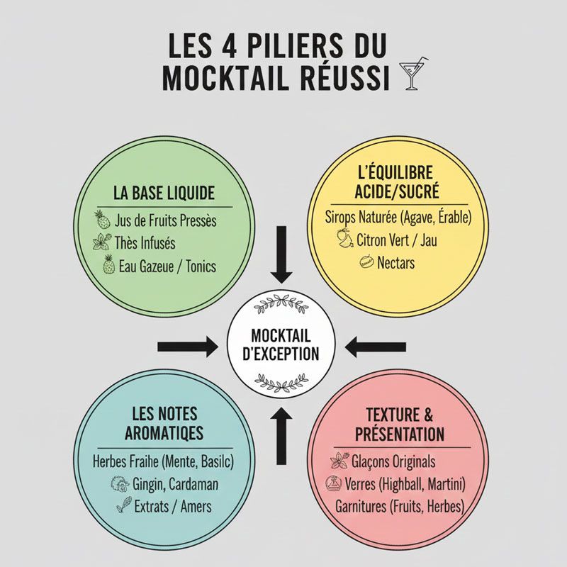 schema explicatif de la composition d'un cocktail sans alcool