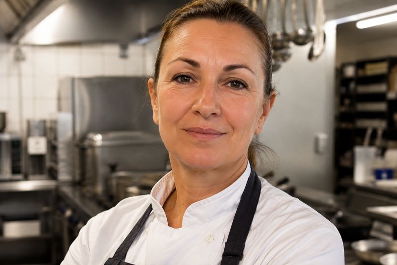 une chef cuisinier dans sa cuisine