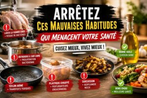 image qui récapitule les mauvaises habitudes alimentaires