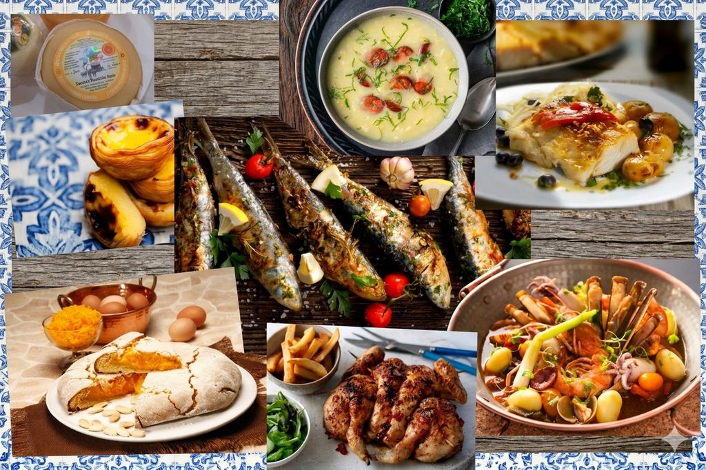 montage photos des plats traditionnels portugais