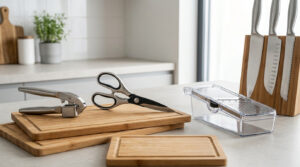 Les meilleurs articles de cuisine sont placé sur le plan de travail